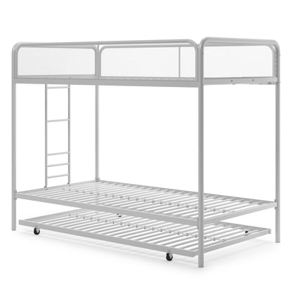 Isaiah - Triple Twin Metal Bunk Bed - Off White