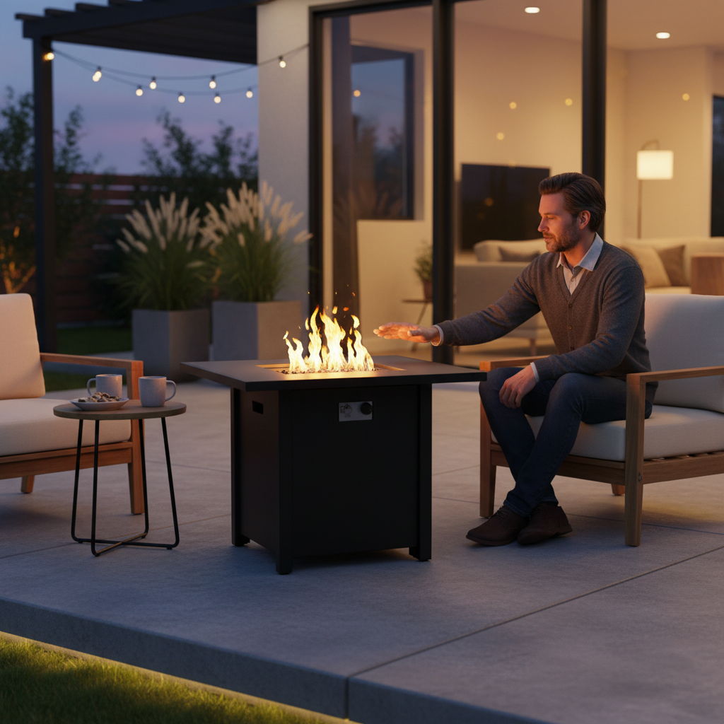 Outdoor Fire Pit For Outdoor Home Garden Backyard Fireplace - Black