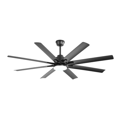 Ceiling Fan With Dimmable LED Light, 8 Blades, Smart Remote Control, Reversible DC Motor For Home Office And Living Spaces - Matte Black
