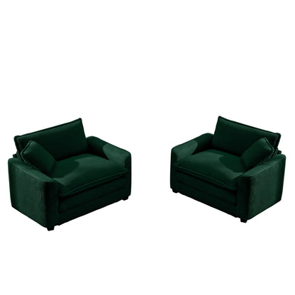 Modern Classic Corduroy Fabric Single Chair Deep Seat Sofa With Pillow