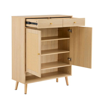 Modern Minimalist Rattan Shoe Cabinet, Elegant Storage Solution
