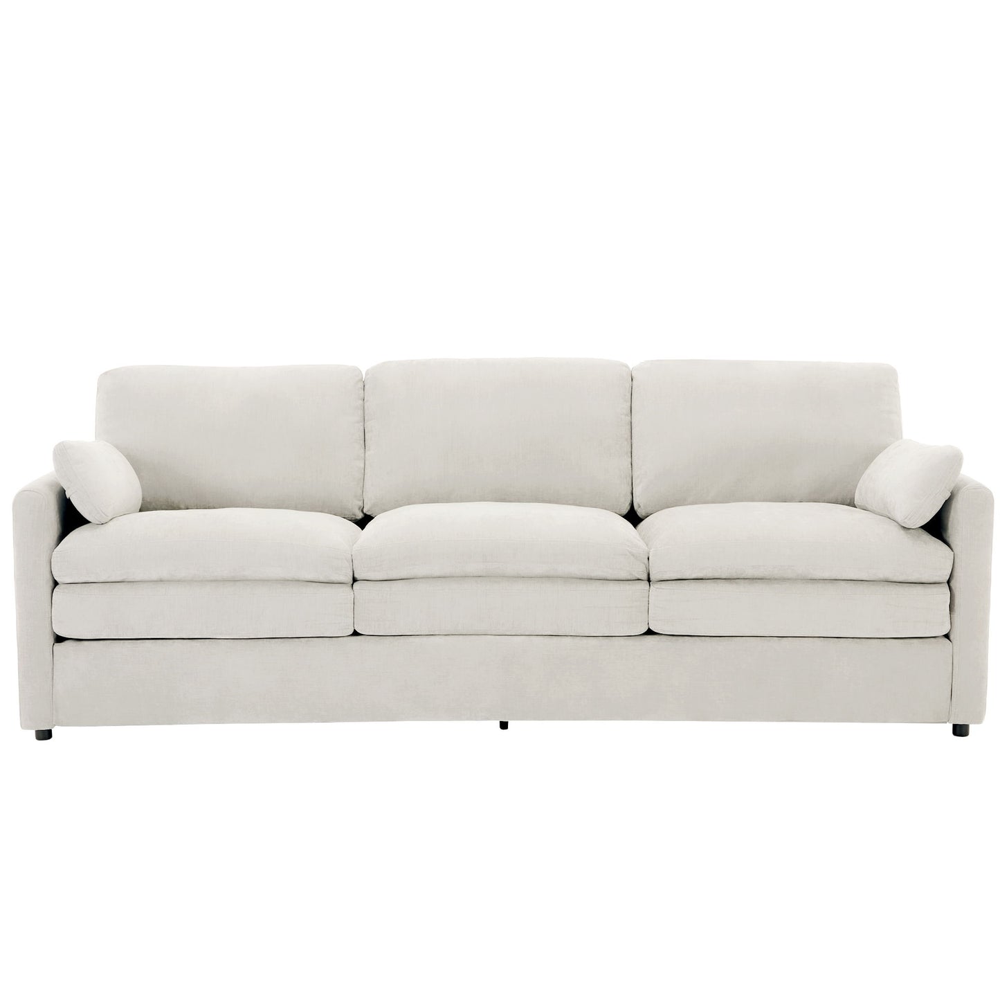 Cozy Upholstered 3 Seater Sofa With Double Cushion