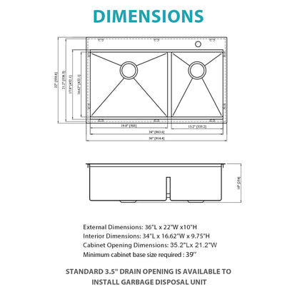 Topmount Drop In Kitchen Sink With Double Bowl Design