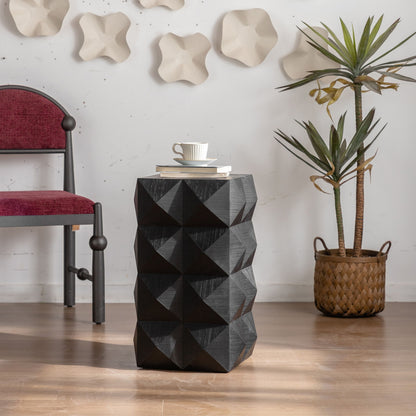 Side Table With 3D Embossed Pattern Design
