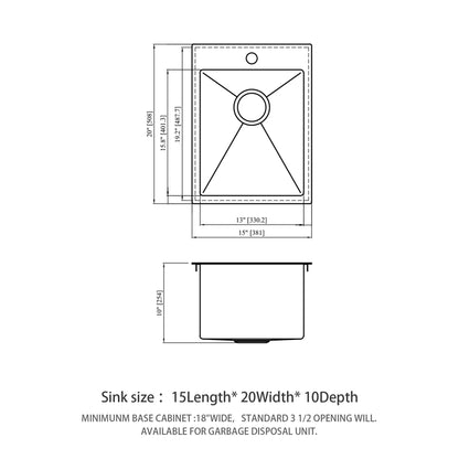 Stainless Steel Drop In Kitchen Sink, Topmount