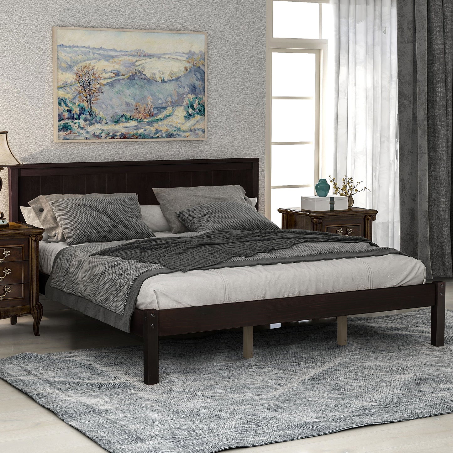 Platform Bed Frame With Headboard
