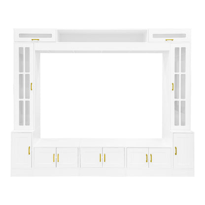 Wall Unit Entertainment Center With Bookshelves For TVs Up To 80"