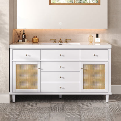 Bathroom Vanity With Sink, 5 Legs, Soft Close Drawers