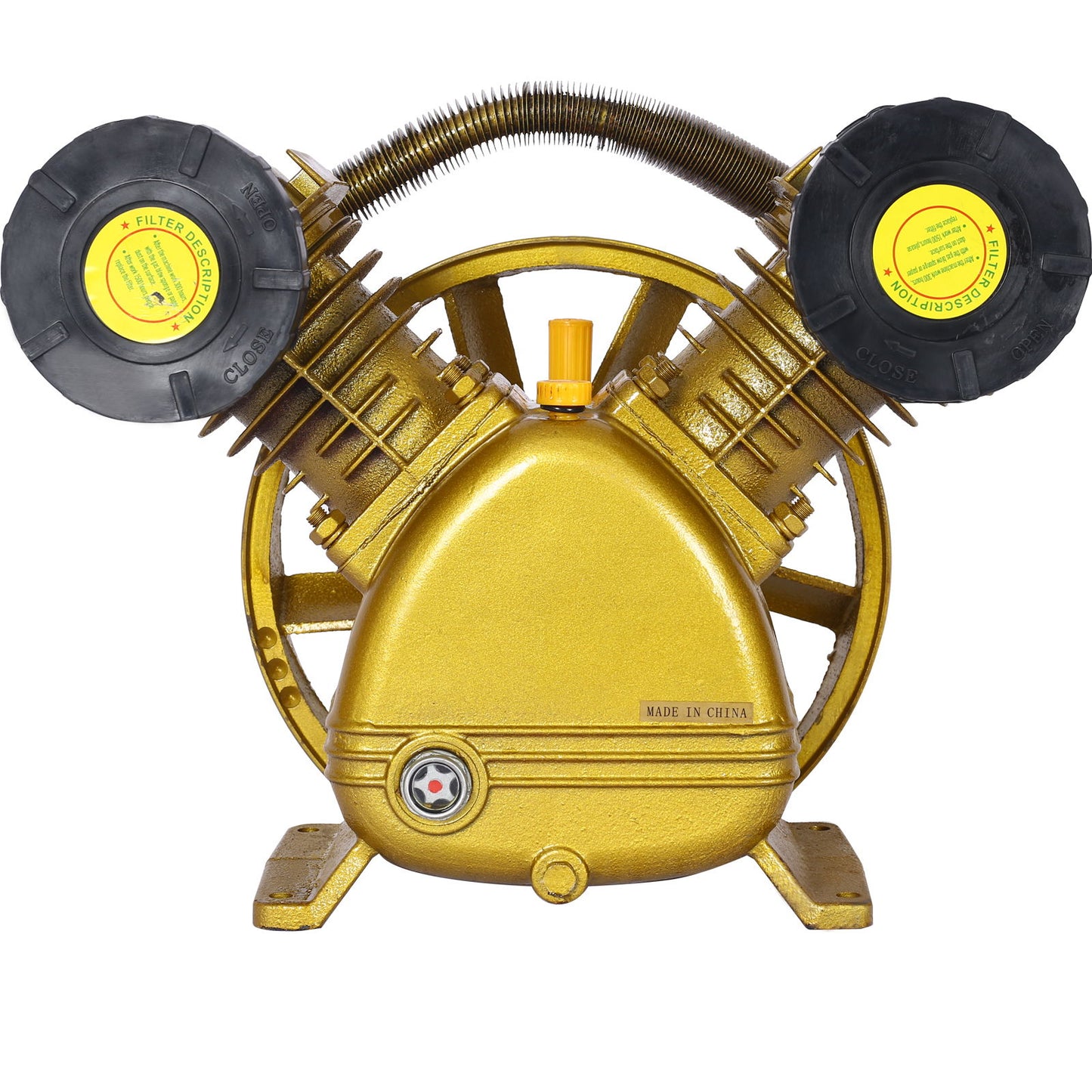 V Type Dual Cylinder Air Compressor Pump Head 5.5Hp 21Cfm 115 Psi - Golden