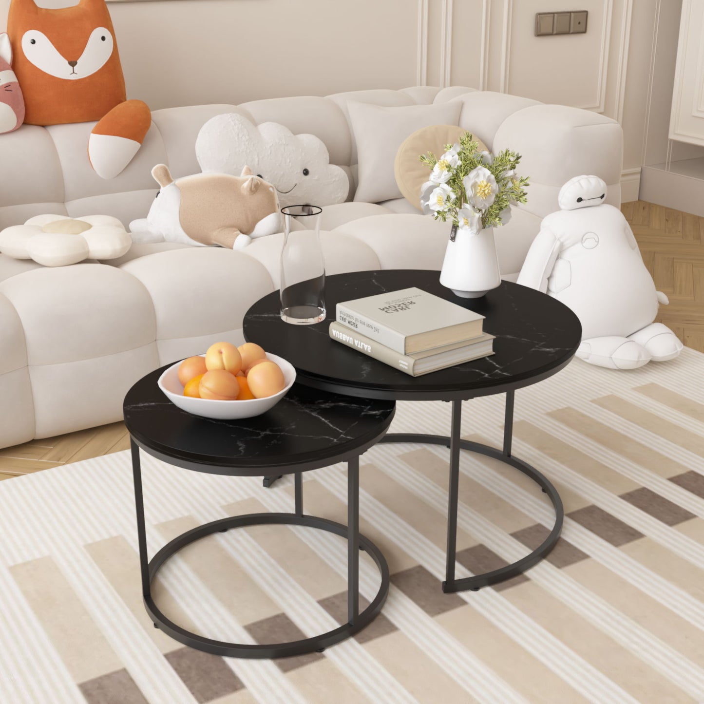 Round Nesting Coffee Table (Set of 2)