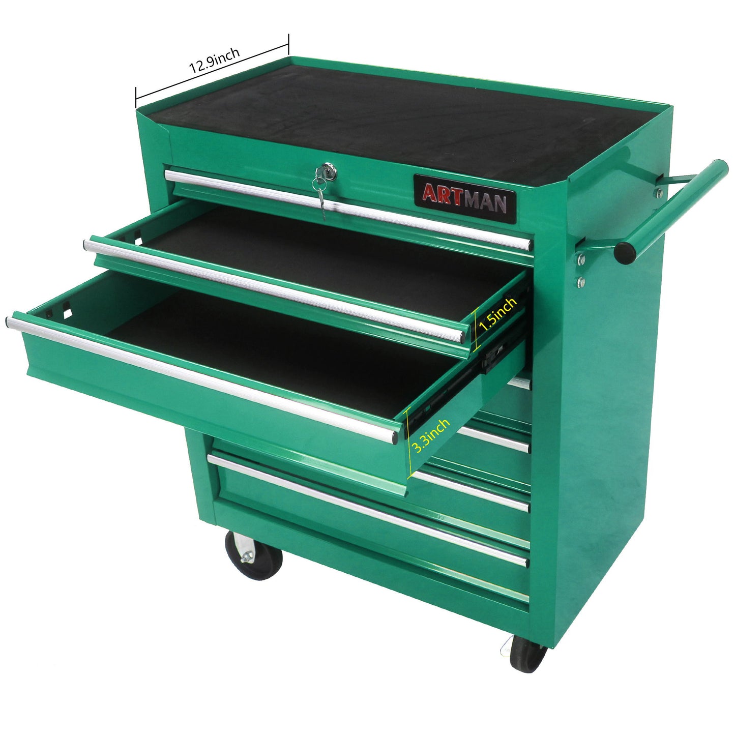 7 Drawers Multifunctional Tool Cart With Swivel Wheels