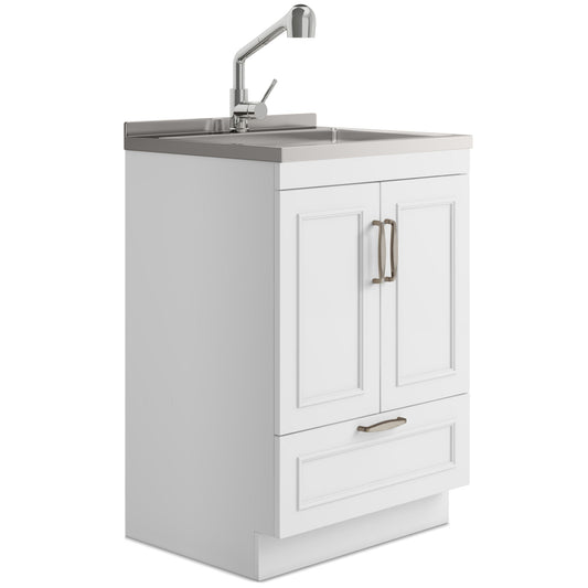 Cardinal - Laundry Cabinet With Faucet And Sink - White - Wood