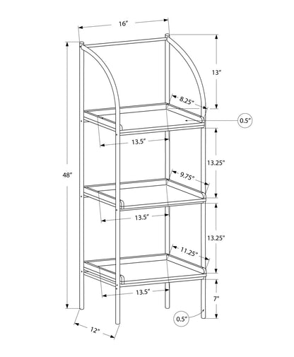Etagere Bookcase Corner 3 Tier For Office - Taupe