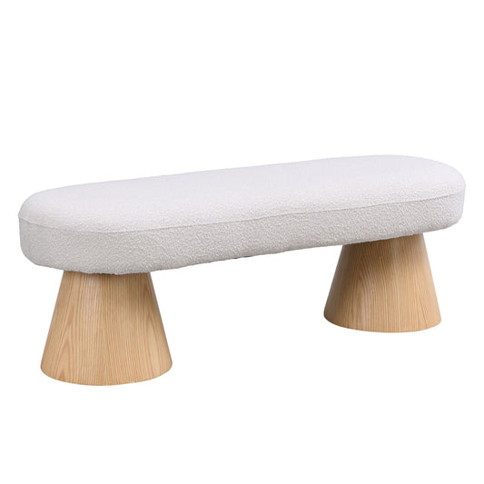 Dining Bench For Dining Room, Upholstered Bedroom End Of Bed Entryway Bench Fabric Ottoman For Living Room - Beige