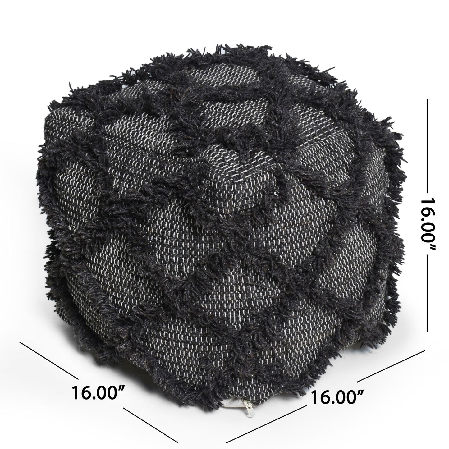 Jumanji - Handcrafted Wool And Cotton Pouf - Brown