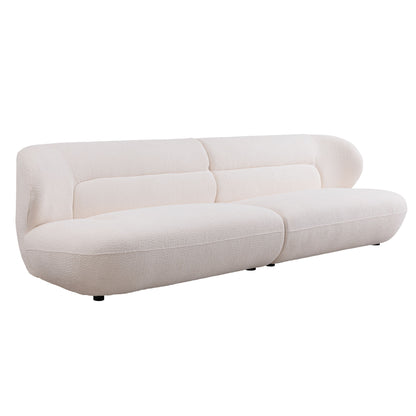 Modern Fashion Yp40116W Circular Curve Design Sofa, 4 Seater For Office & Bedroom - White