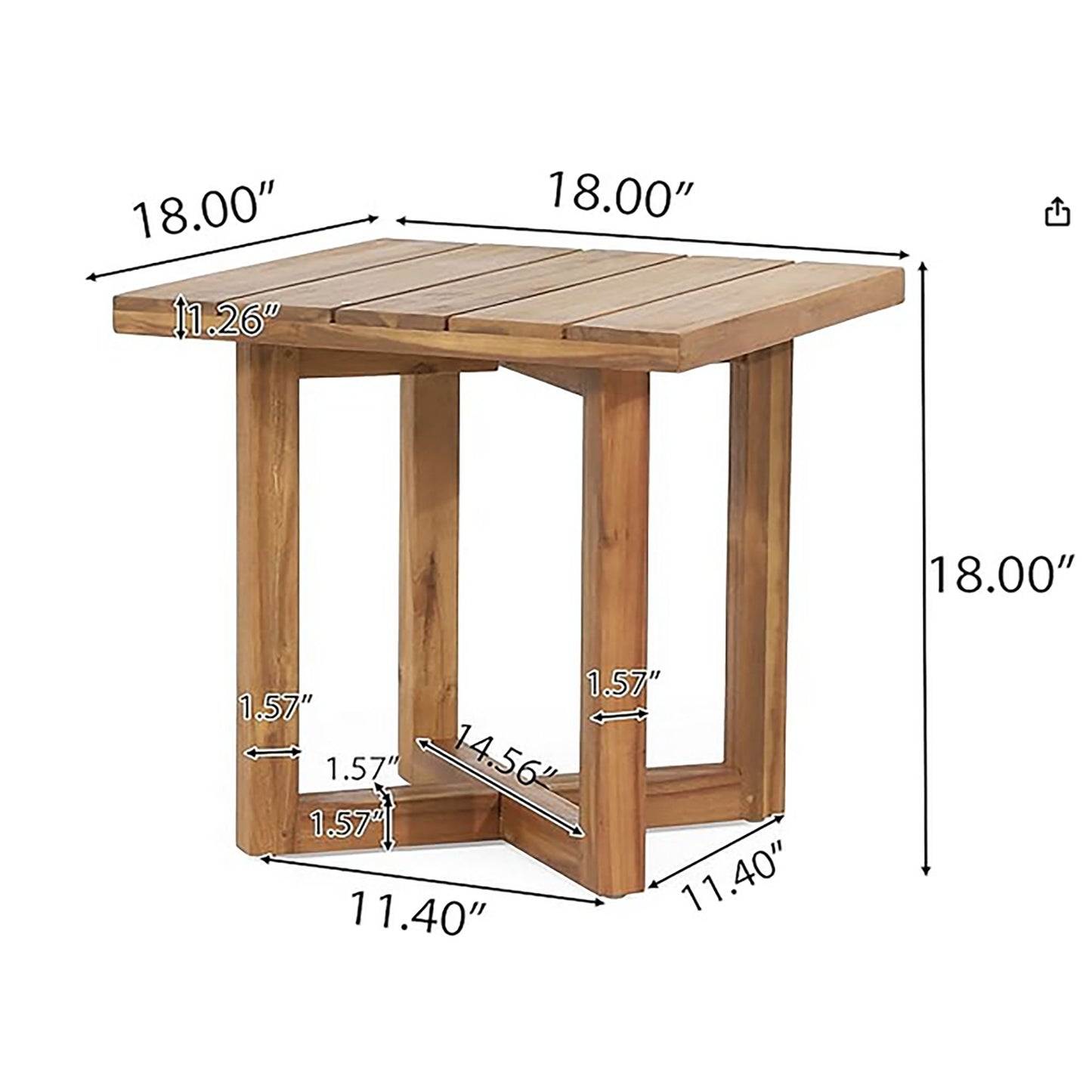 Ella - Square Side Table With Cross Stretcher Base