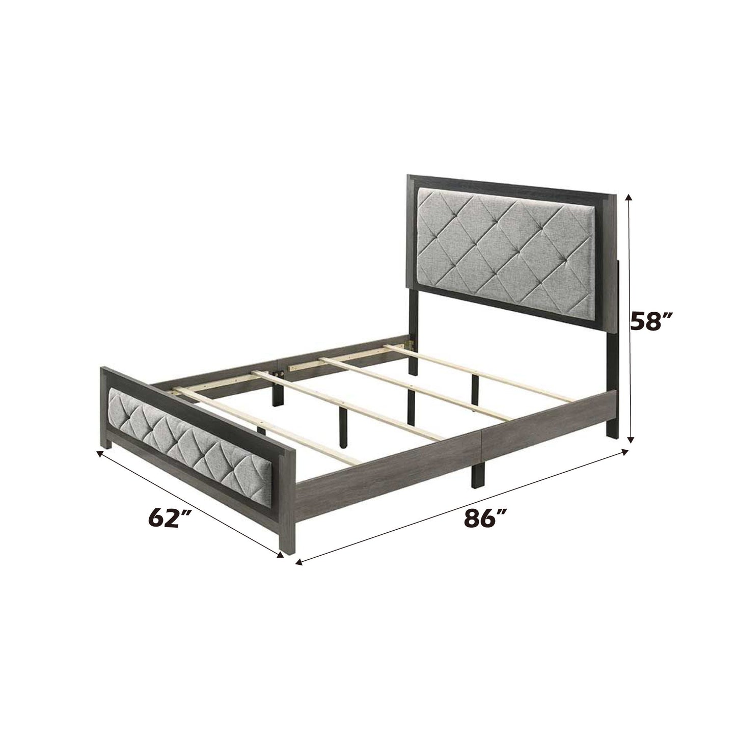Jehoram - Queen Bed - Gray