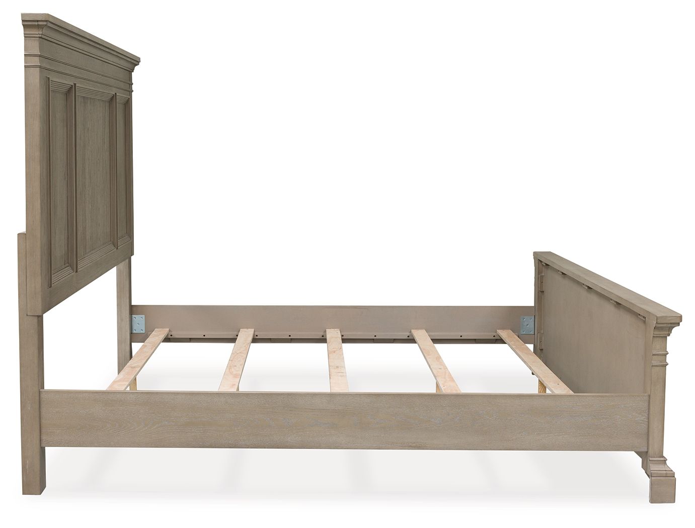 Vallardia - King Panel Bed - Light Grayish Brown