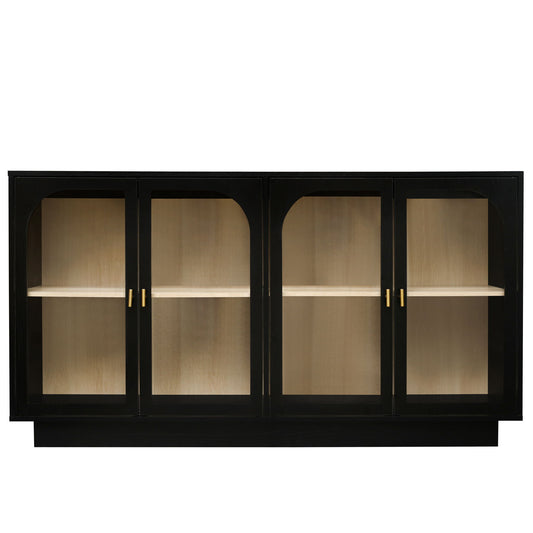 Storage Cabinet With Door For Living Room, Dining Room - Black