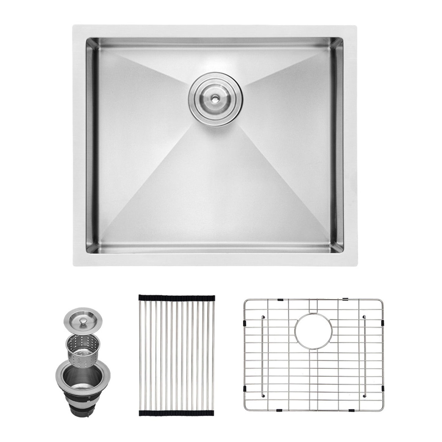 Undermount Steel Kitchen Sink, Deep Single Bowl Basin