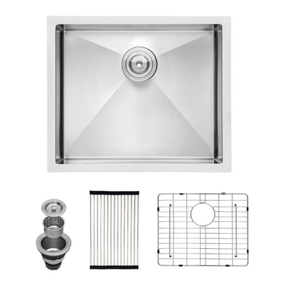 Undermount Steel Kitchen Sink, Deep Single Bowl Basin