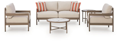 Bluff Trail - Loveseat, Lounge Chairs, Tables Set (Set of 5) - Beige
