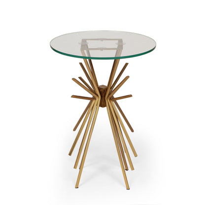 Table With Sunburst Design - Gold