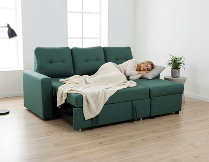 Convertible L Shaped Sectional Sleeper Sofa Bed, Saving Pull Out Couch