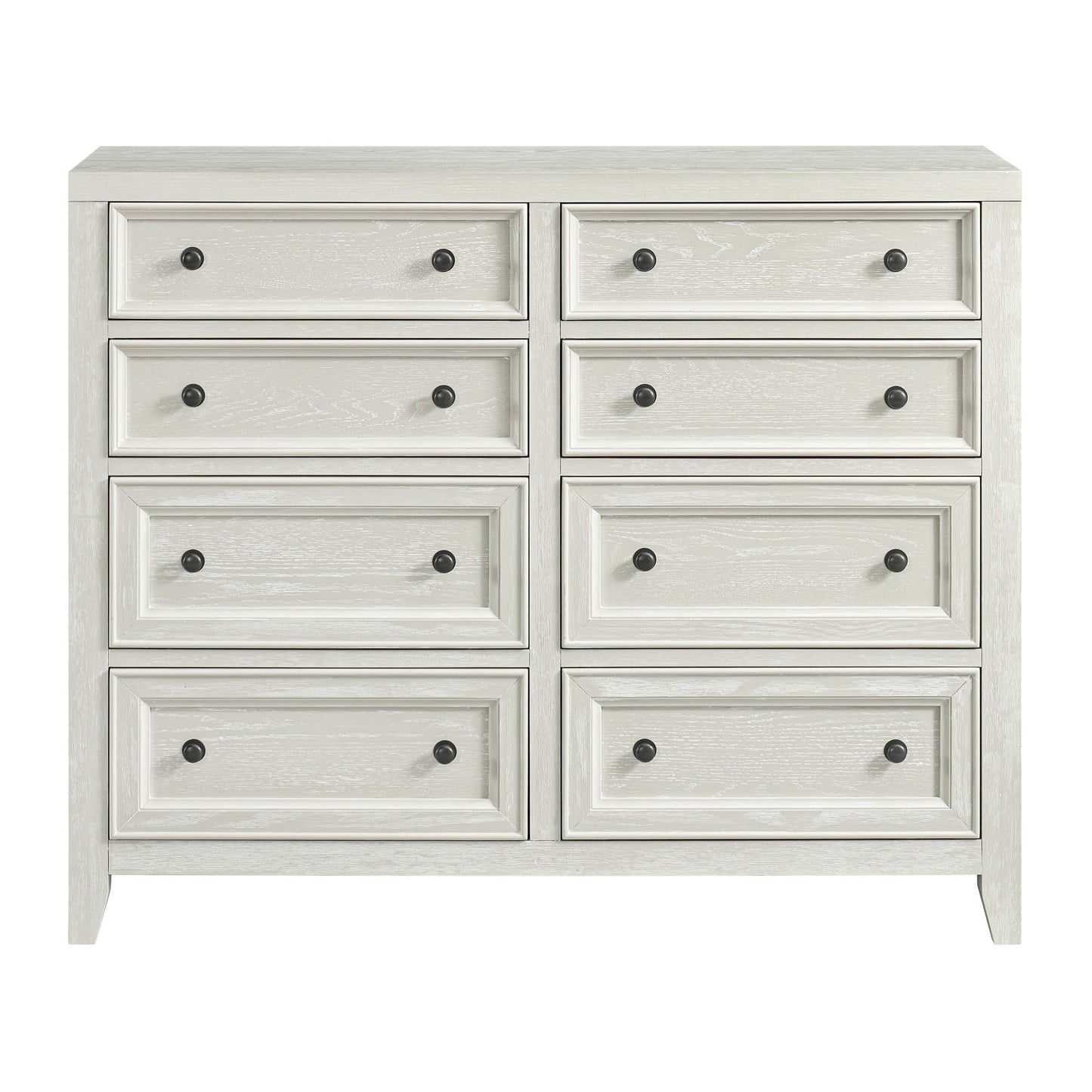 8 Drawer Dresser With Framed Fronts And Smooth Metal Glides