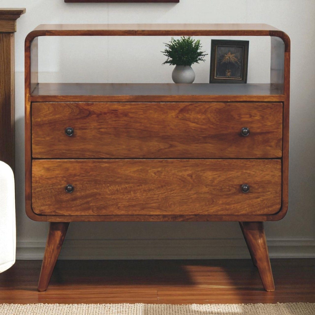 Curved Charm Console - Brown