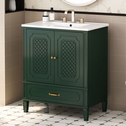 Bathroom Vanity With Sink, Soft Closing Door, Multi Functional Storage