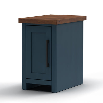 Chairside Table - Blue Denim / Whiskey - Wood