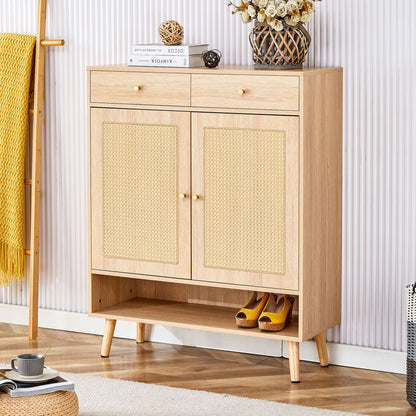 Modern Minimalist Rattan Shoe Cabinet, Elegant Storage Solution
