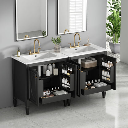 Bathroom Vanity With Sink With 2 Doors And Adjustable Shelf