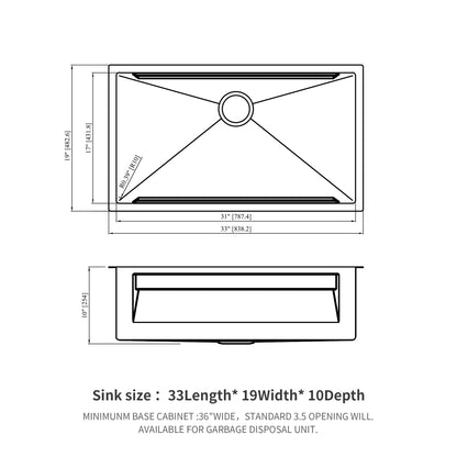 Undermount Kitchen Sink, Single Bowl With Ledge Workstation, 16 Gauge Stainless Steel - Brushed Nickel