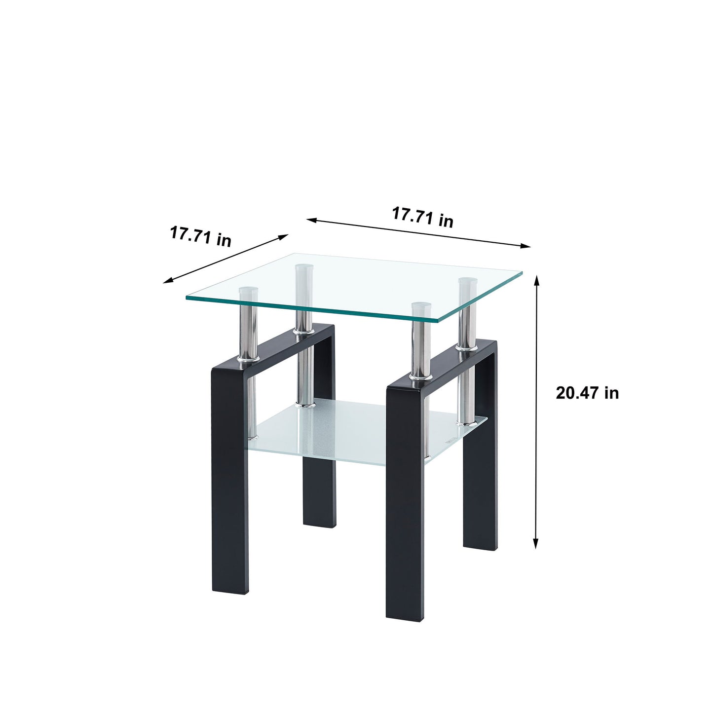 Luxury Modern Tempered Glass Coffee Table With 2 Layers