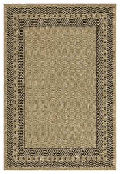 Earth - 5'3" X 7'3" Polypropylene Indoor, Outdoor Area Rug - Jute / Black