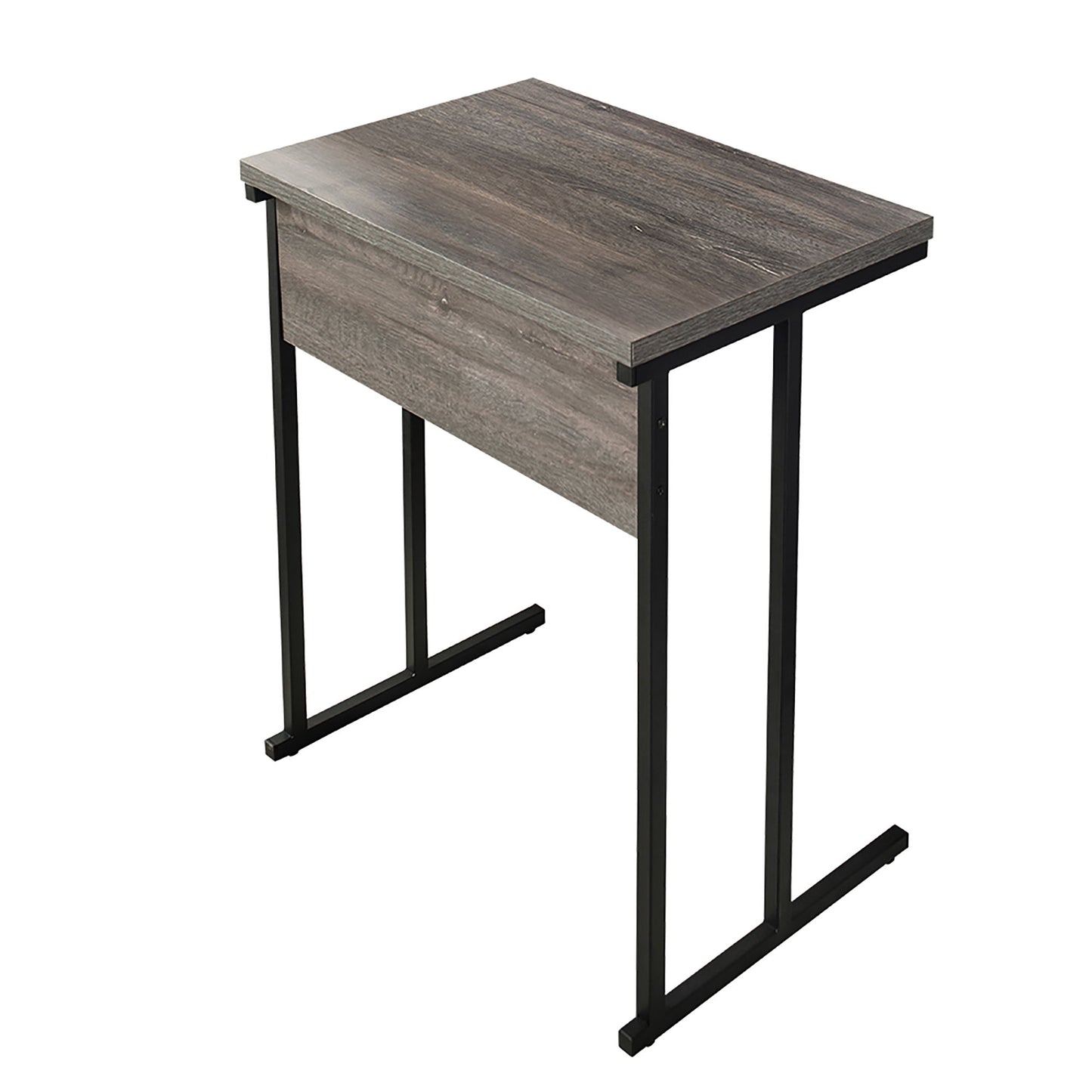 Mona - Rustic Wood Top And Metal Base TV Tray With Water And Heat Resistance - Gray