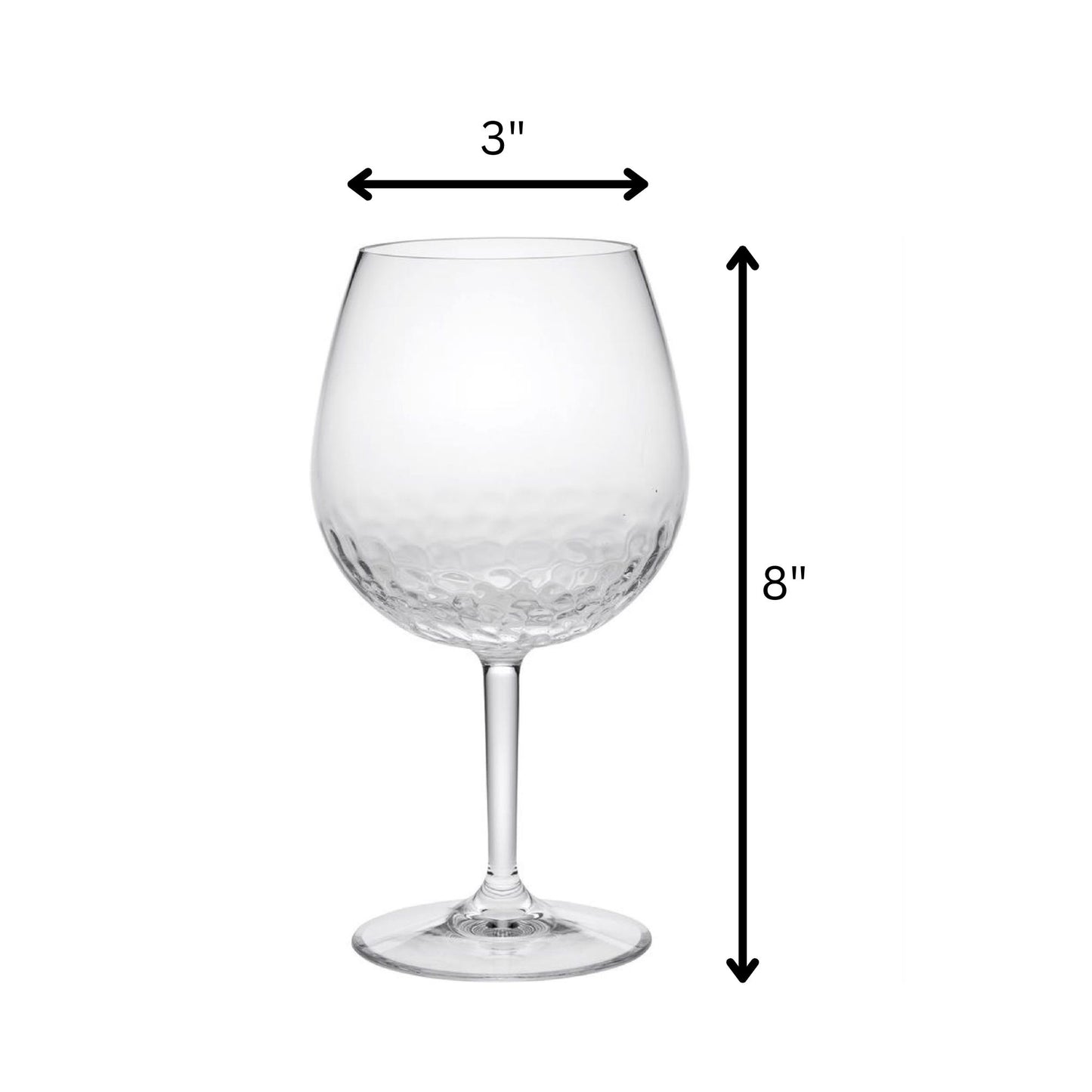 Tritan - Leadingware Unbreakable Wine Glass Set With Hammer Design Bpa Free Plastic, 22Oz - Clear