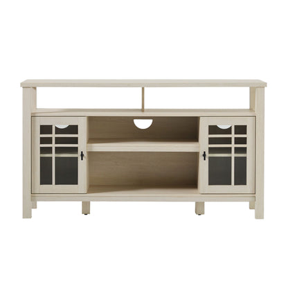 2 Door Sideboard With Windowpane Design - Ivory Oak