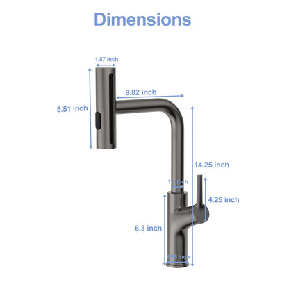 360° Pull Down Kitchen Faucet With 4 Spray Modes