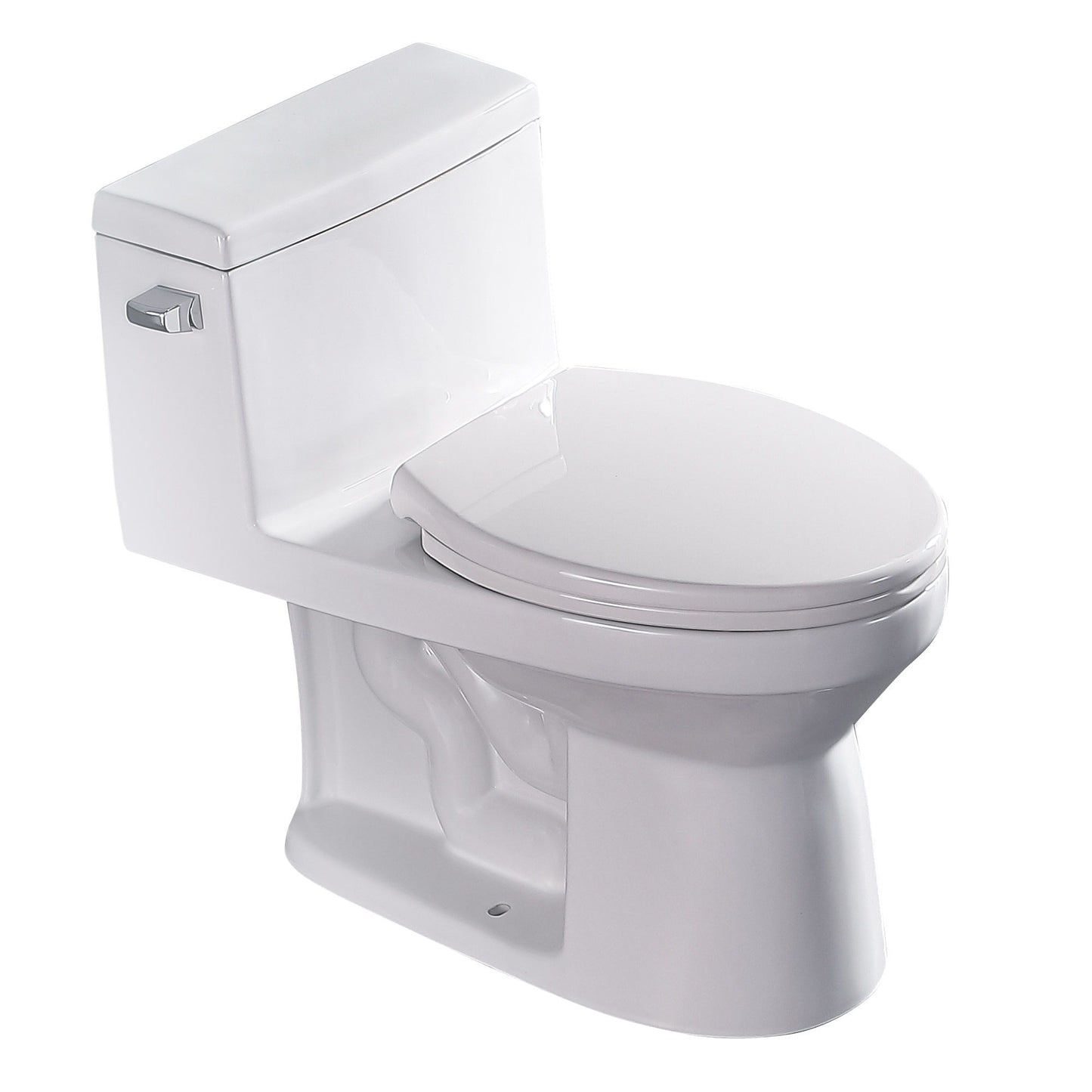 Sleek 1 Piece Toilet With Single Flush And Soft Closing Seat - White