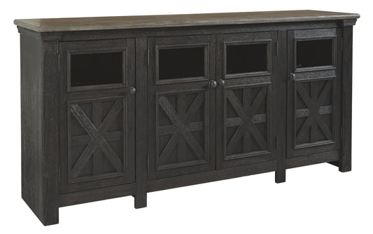 Tyler Creek - Black / Gray - Extra Large TV Stand