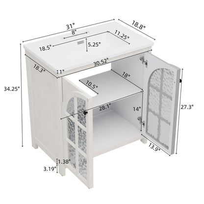 Vintage Farmhouse Bathroom Vanity With Ceramic Sink