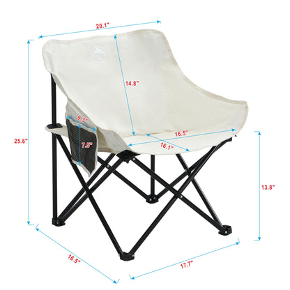 Portable Folding Camping Chairs With Carry Bag (Set of 2)