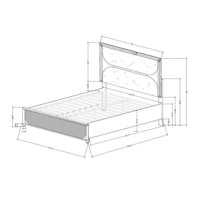 Laura - 5 Piece Bedroom Set With Upholstered Headboard