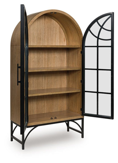 Gwenwich - Natural / Black - Accent Cabinet