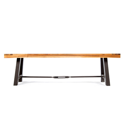 Blossom - Acacia Wood Outdoor Bench With Slat Design - Rustic