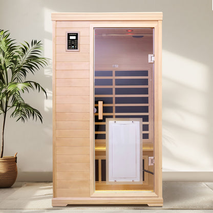 2 Person Far Infrared Hemlock Indoor Sauna Room - Natural